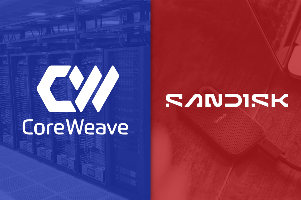 Coreweave and Sandisk logos