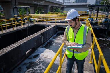 worker at a water plant