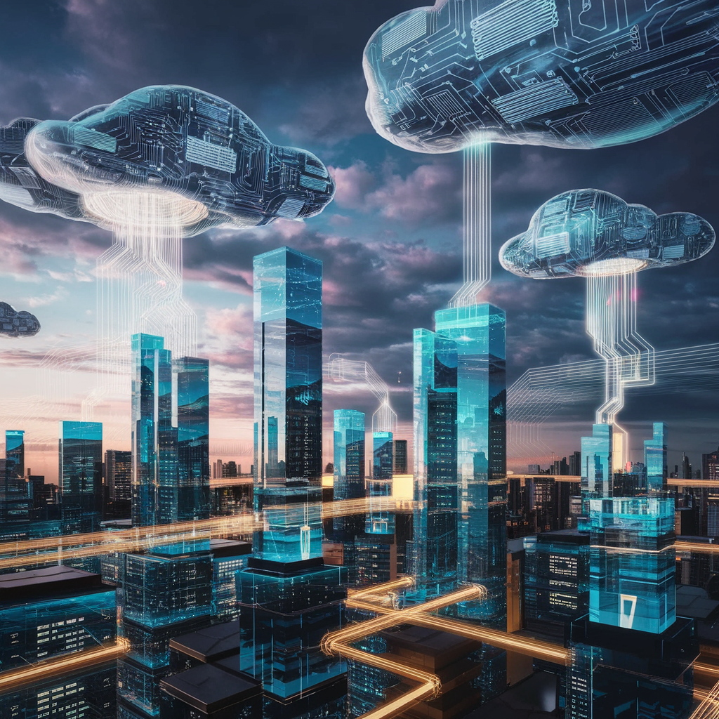 Digital concept of Cloud AI hyperscalers.