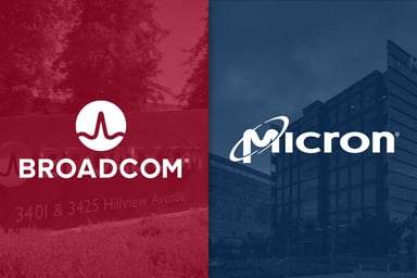 Micron and Broadcom logos