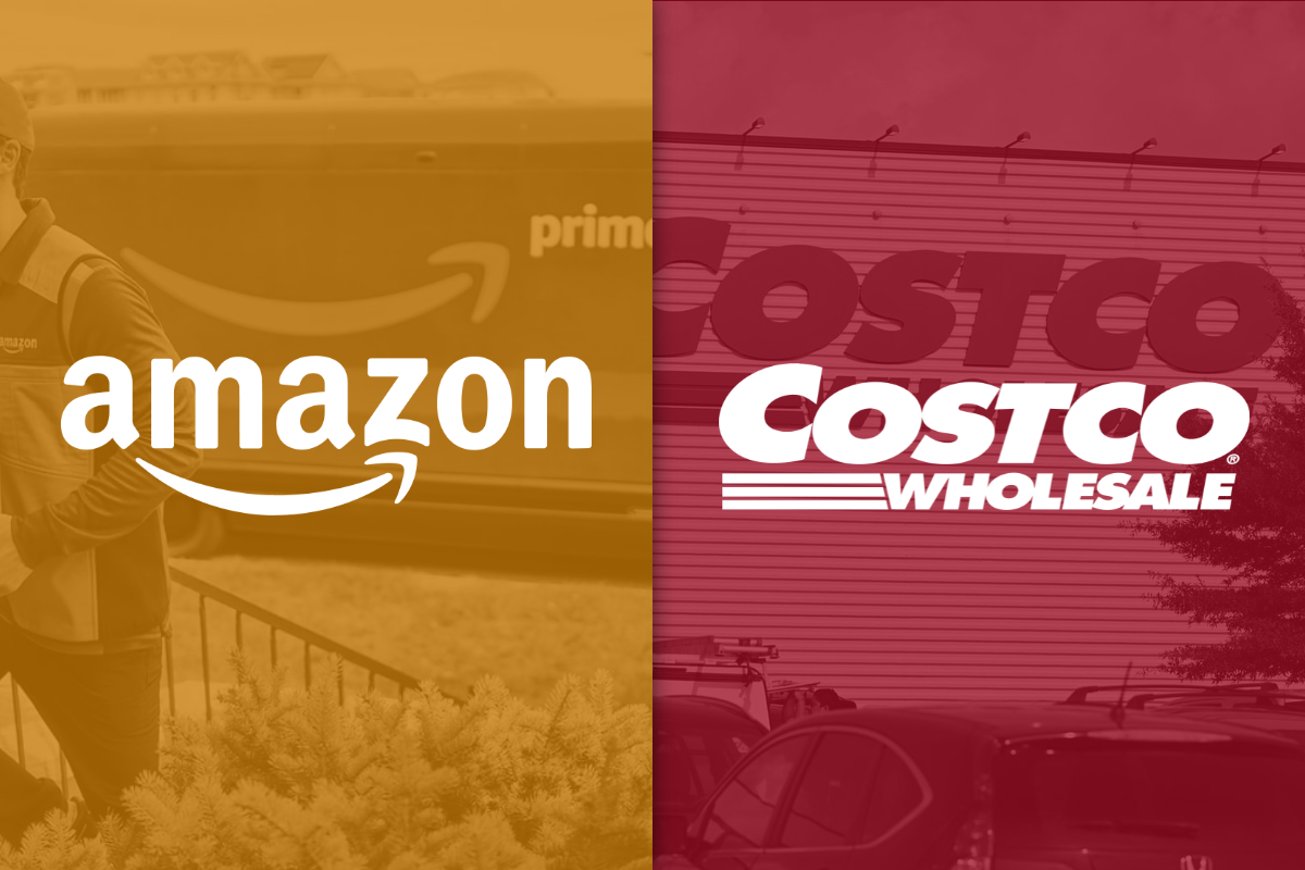 Amazon and Costco logos