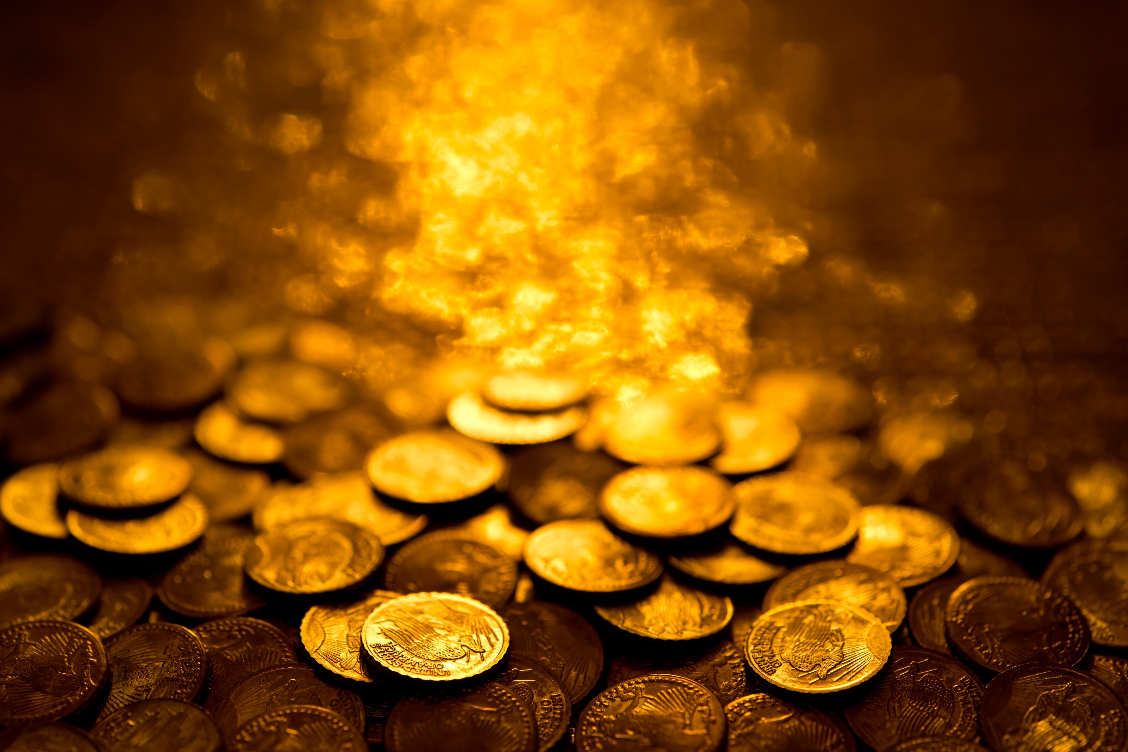 Gold coin pile
