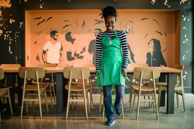 Starbucks barista in a store