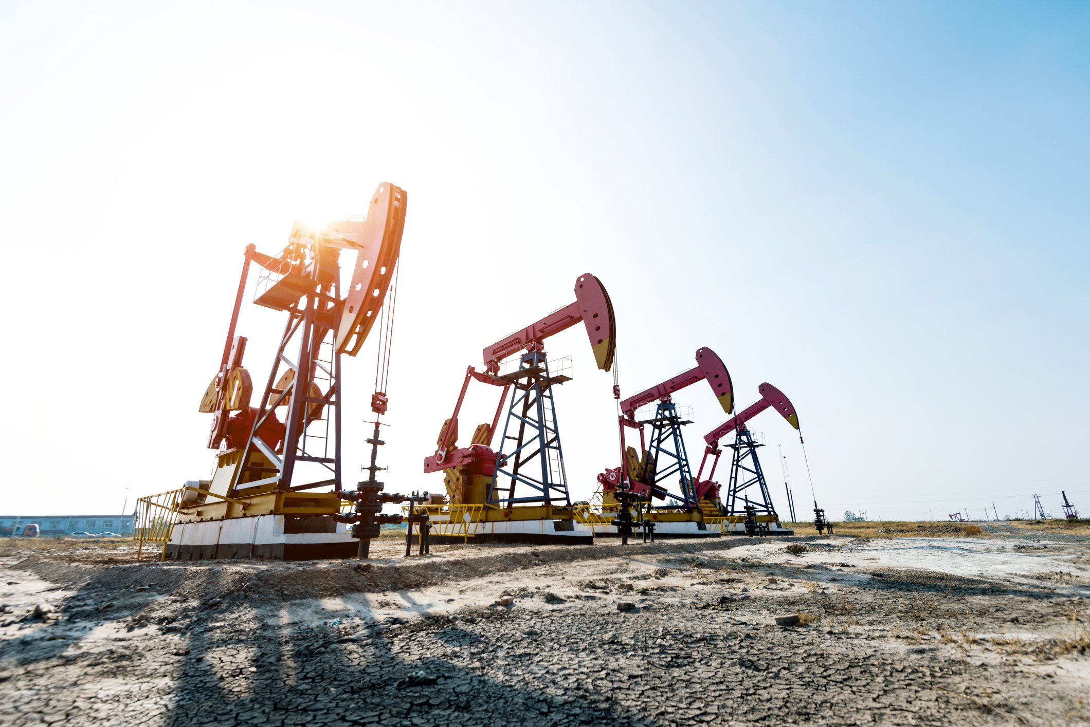 oil derricks in the desert
