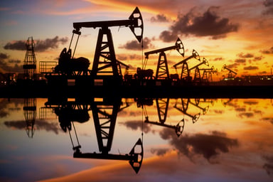 oil gas pumpjacks operating in the sunset getty