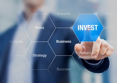 Man pointing to Invest icon