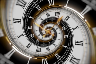 Warped clock infinite time