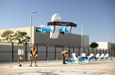 Amazon Prime drone takeoff