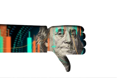 Thumb down Ben Franklin stock chart