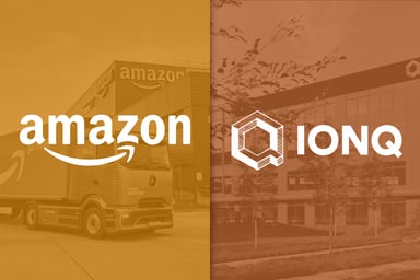 Amazon and IonQ logos side by side
