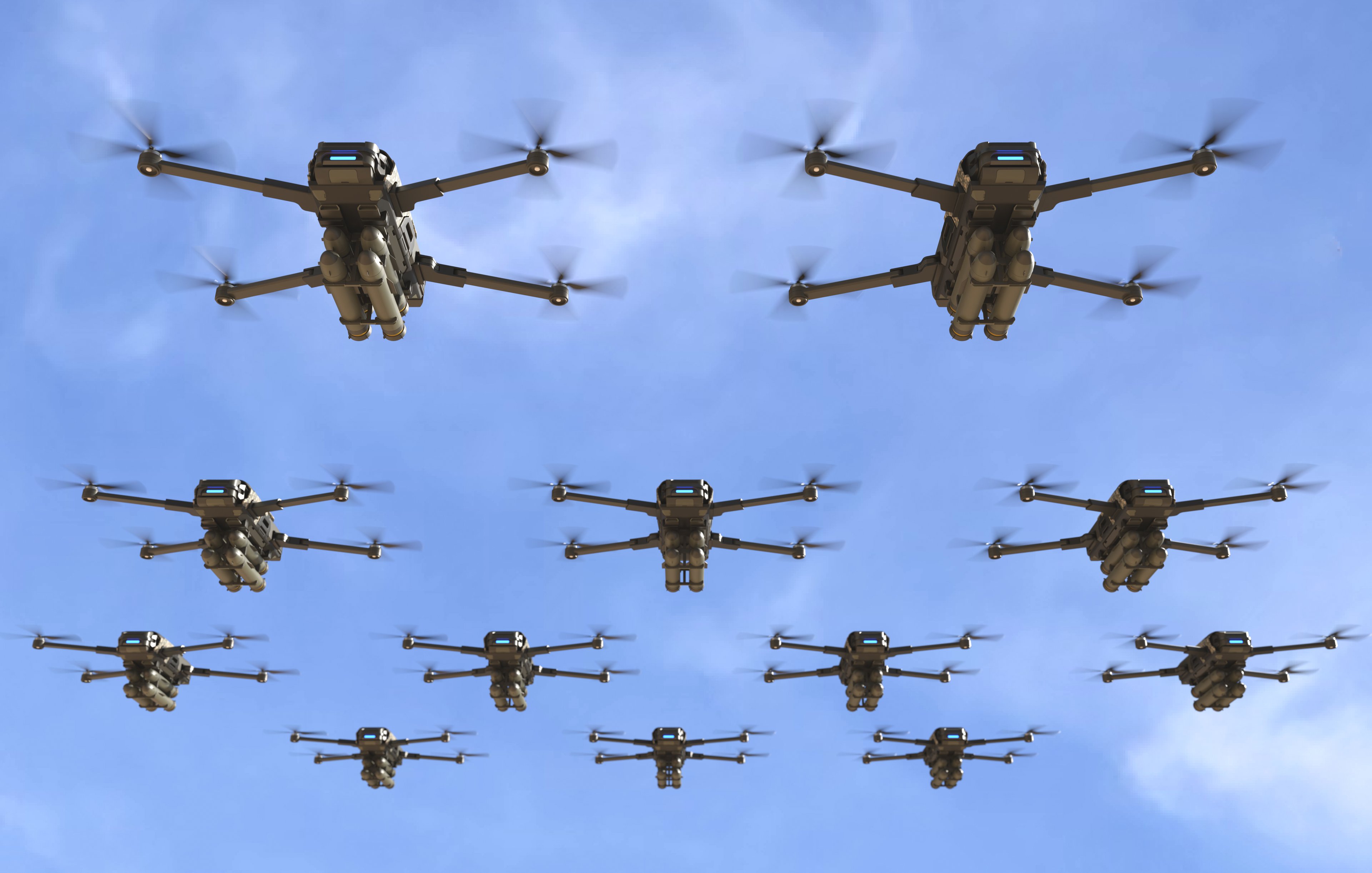 military drones flying getty