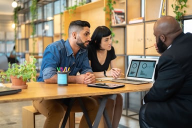 Agent consulting with clients