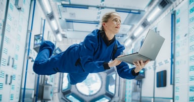 Person in space ship Getty