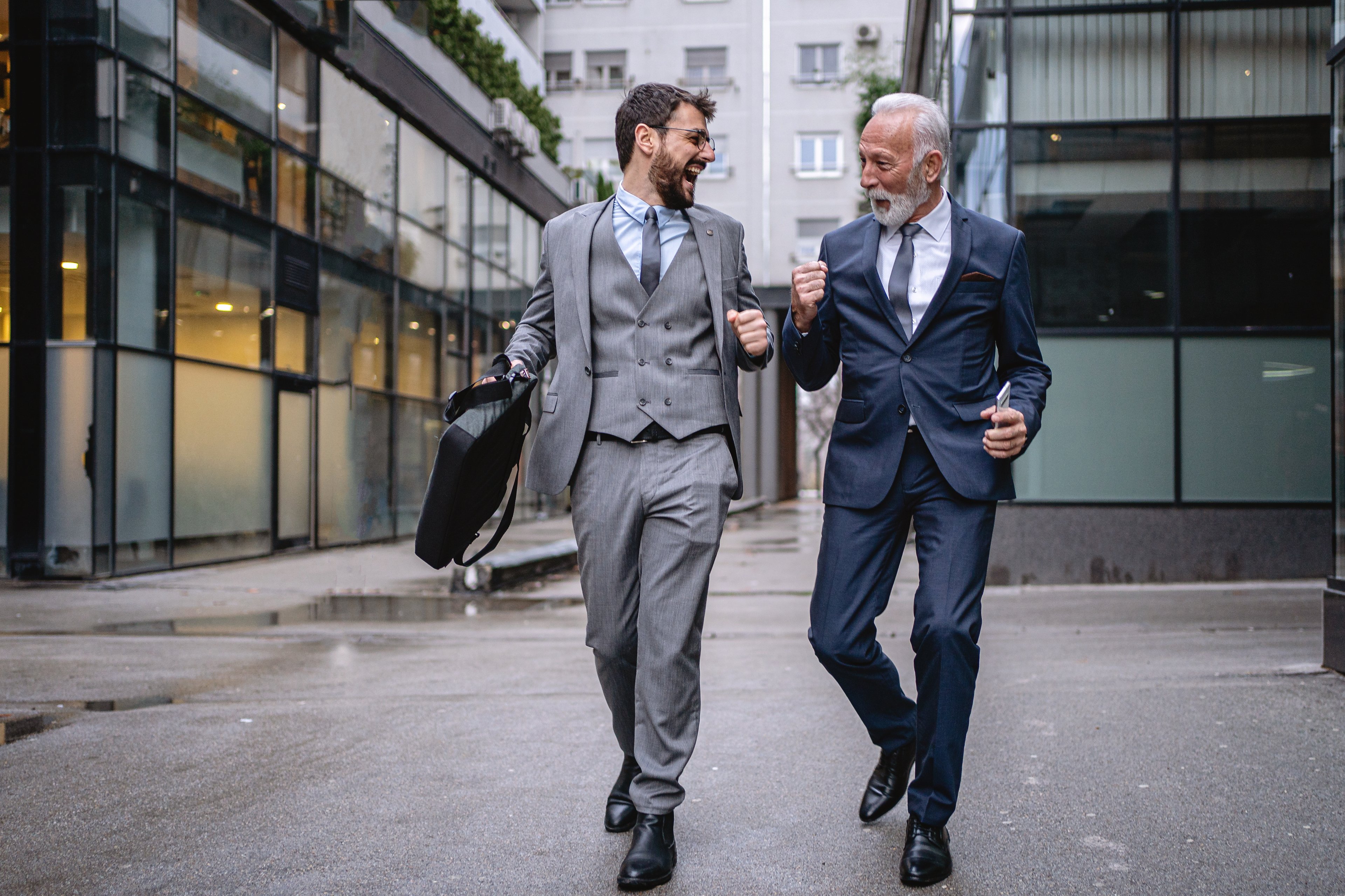 Two happy bankers
