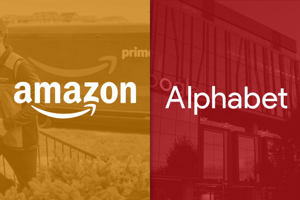 Amazon and Alphabet logos.