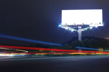 brightly lit blank highway digital billboard