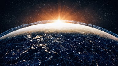 Satellites connecting to earth