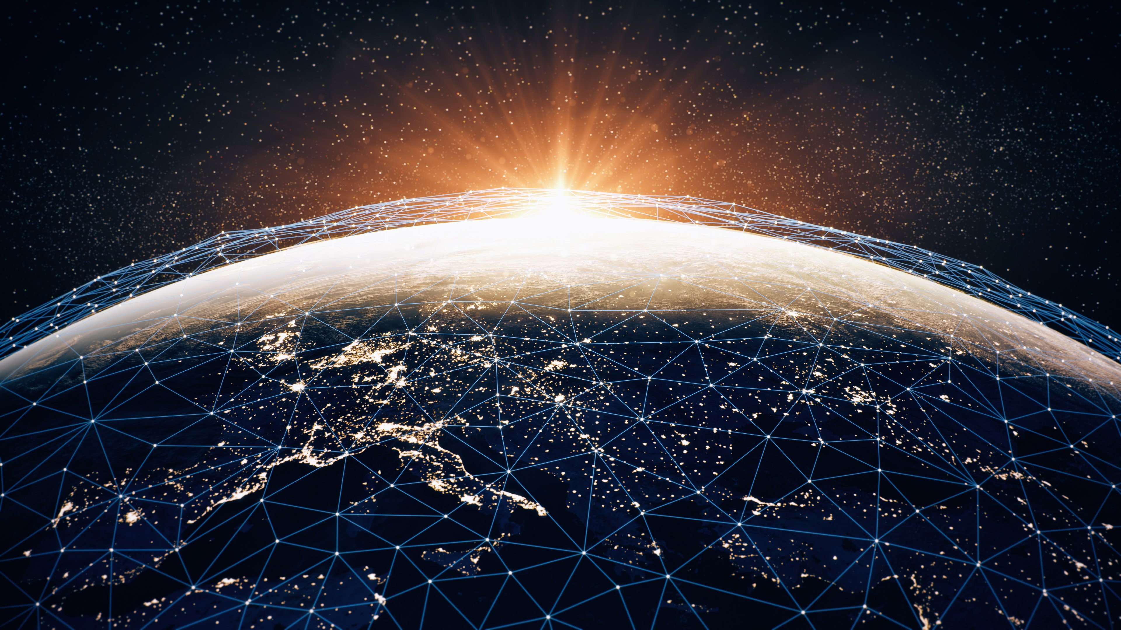 Satellites connecting to earth