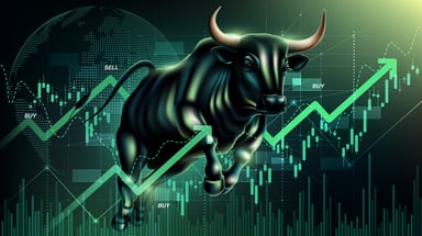 black-bull-green-arrows-trading-graphic-getty