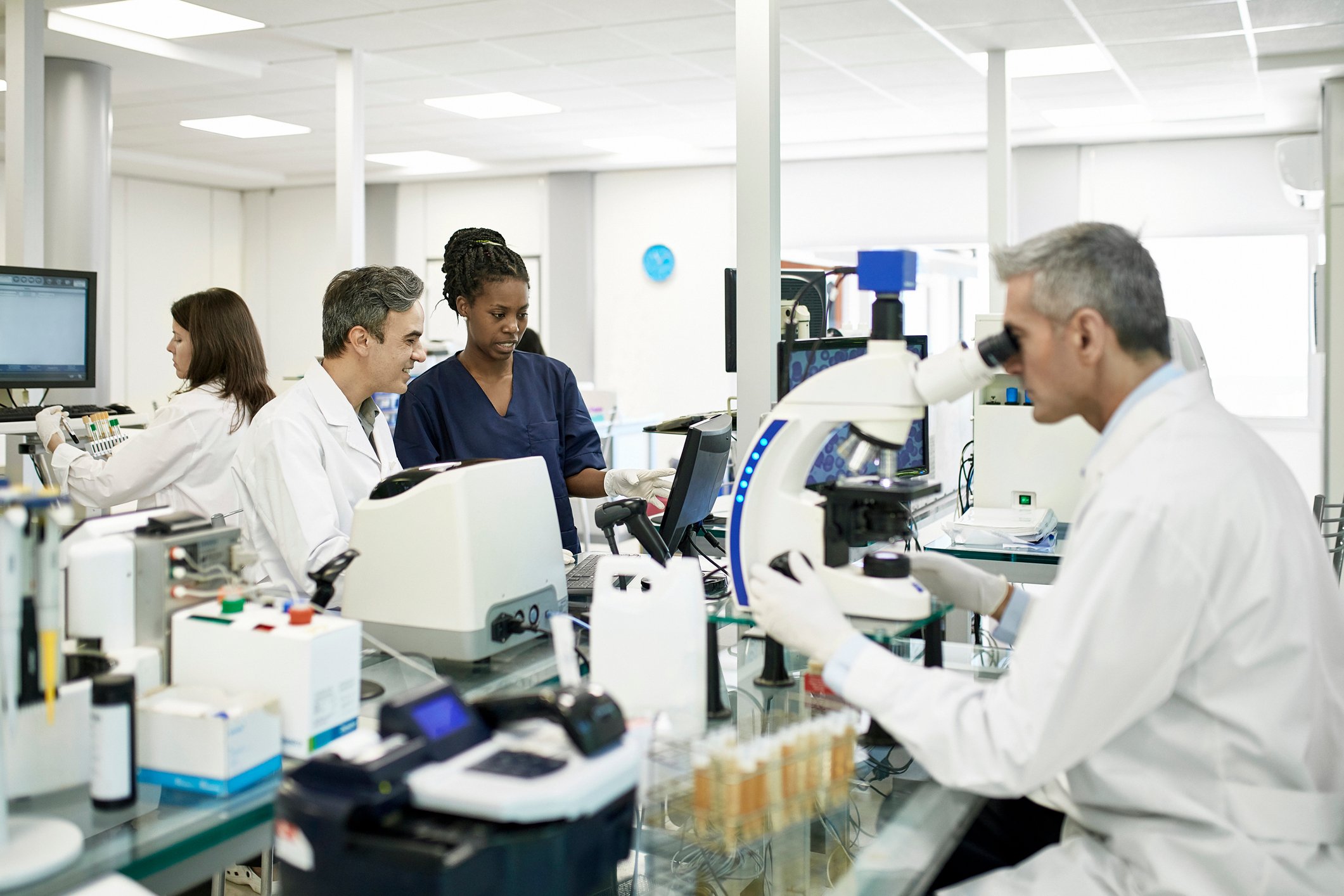People working in a lab.