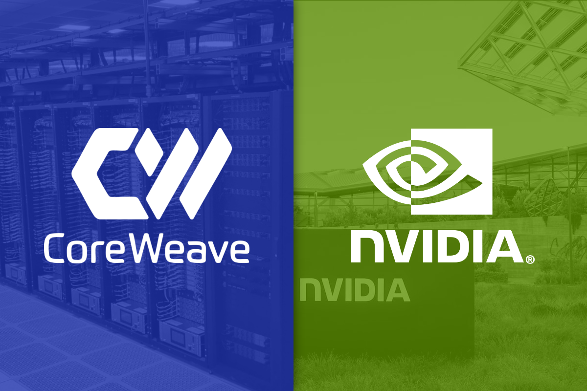 CoreWeave and Nvidia logos