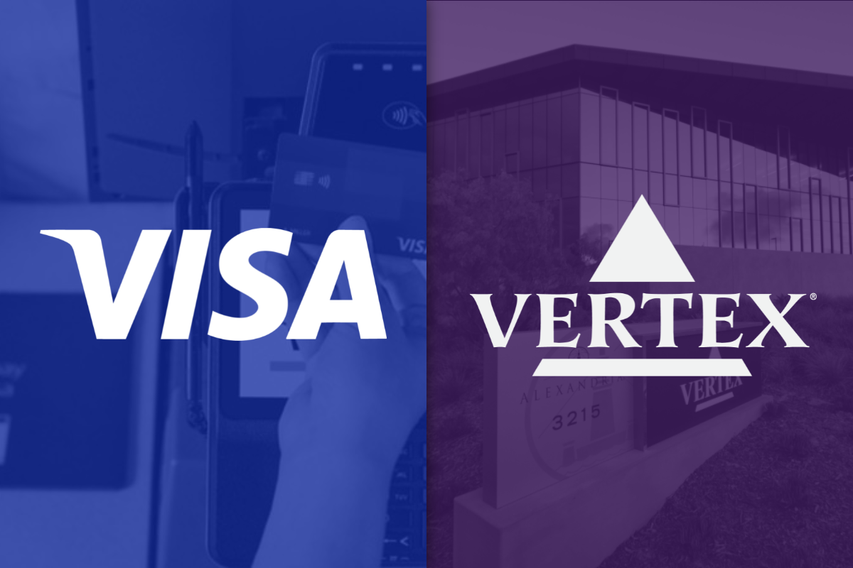 Vertex Pharmaceuticals and Visa logos