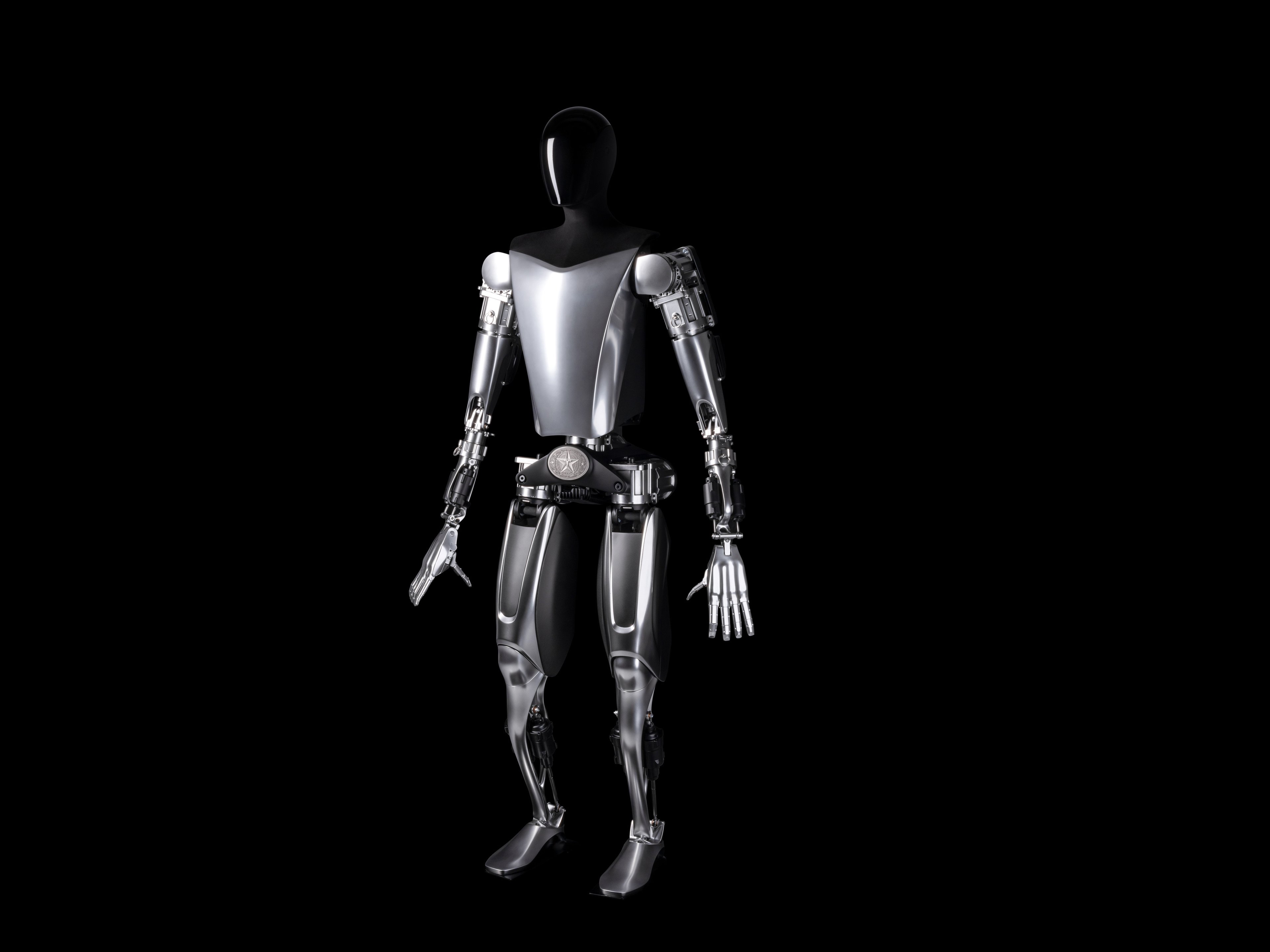 An Optimus Robot is shown in front of a black background