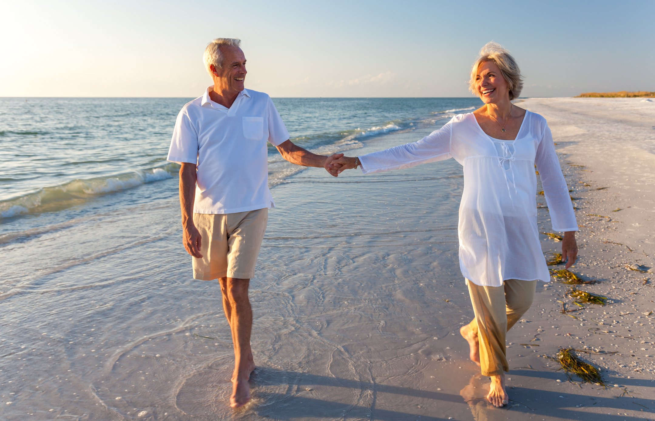 Retirees relaxing on the beach