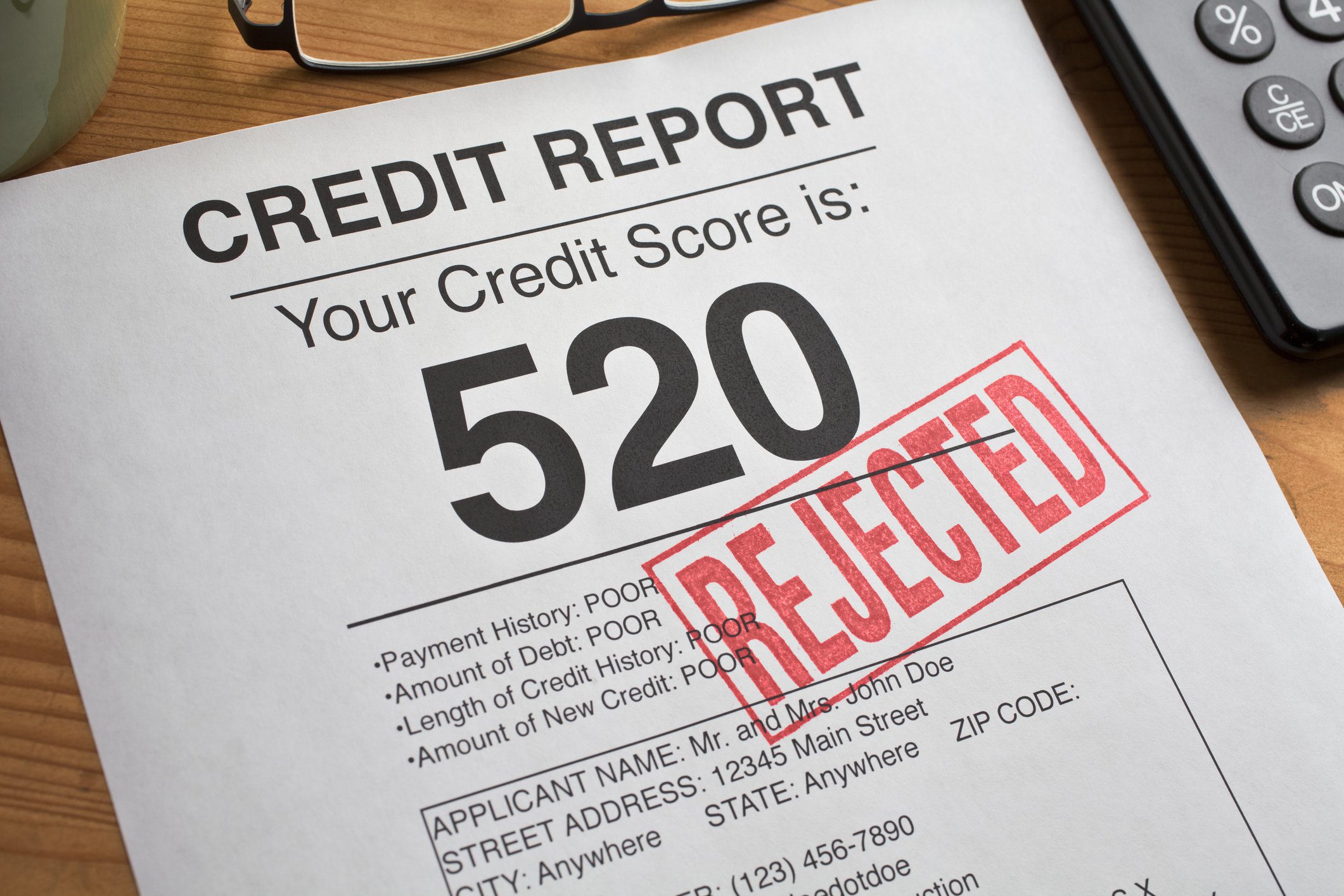 Low credit score - rejected