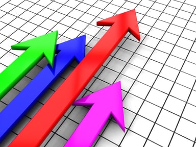 colorful arrows pointing up on graph