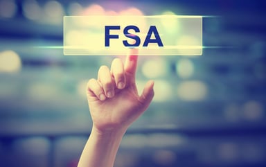 Finger pointing to FSA button on a digital board