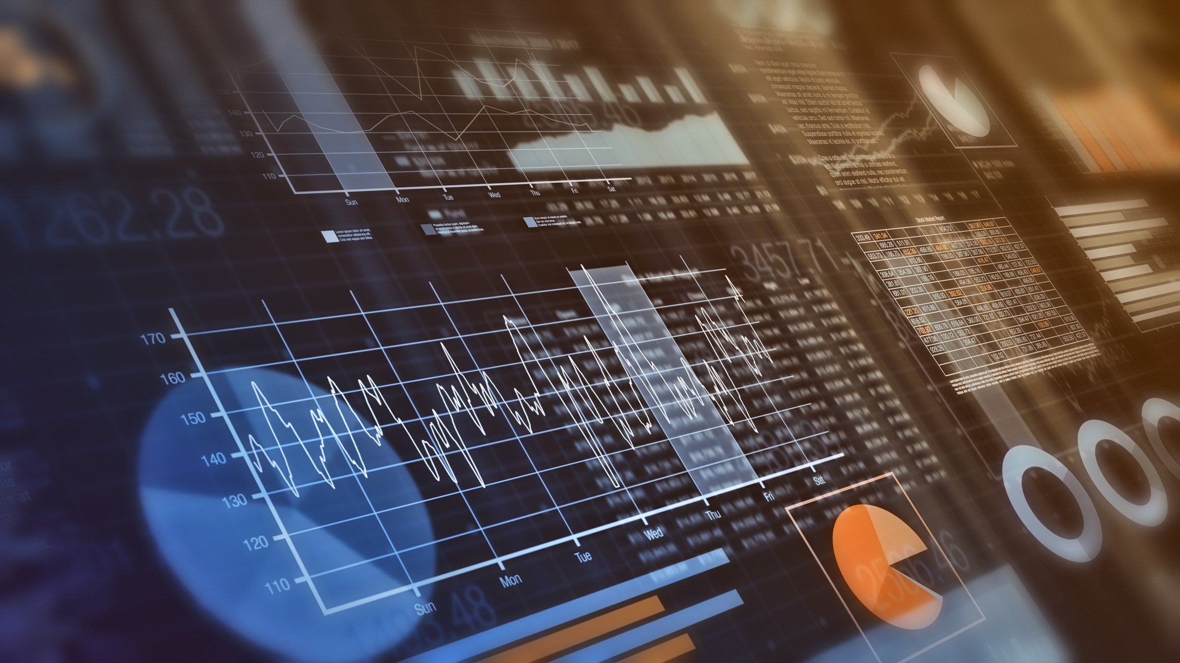 Financial chart with graphs