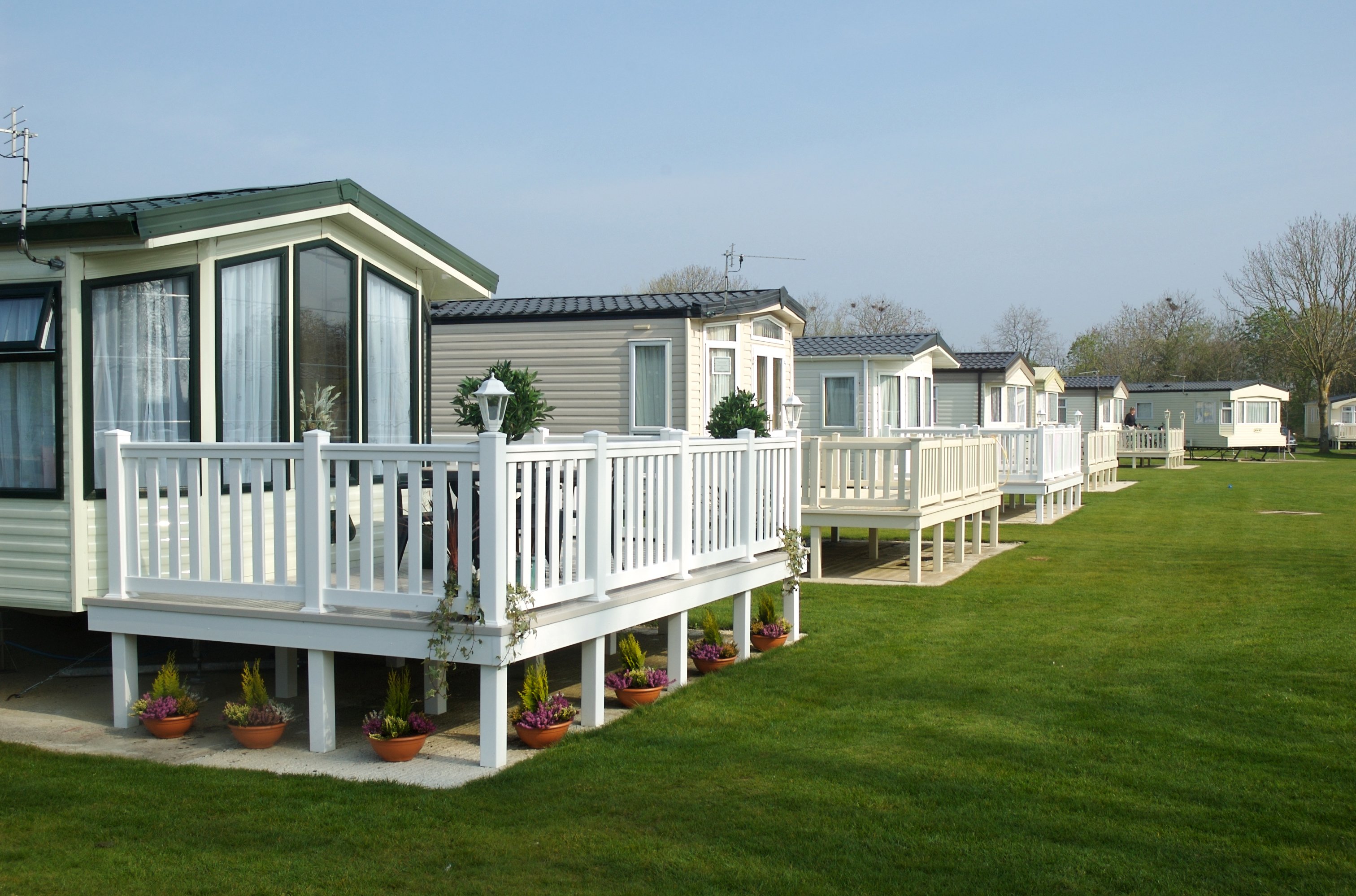 Mobile homes in a mobile home park.