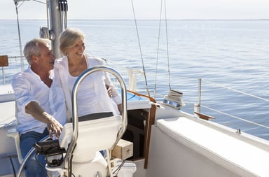 Senior couple on a yacht