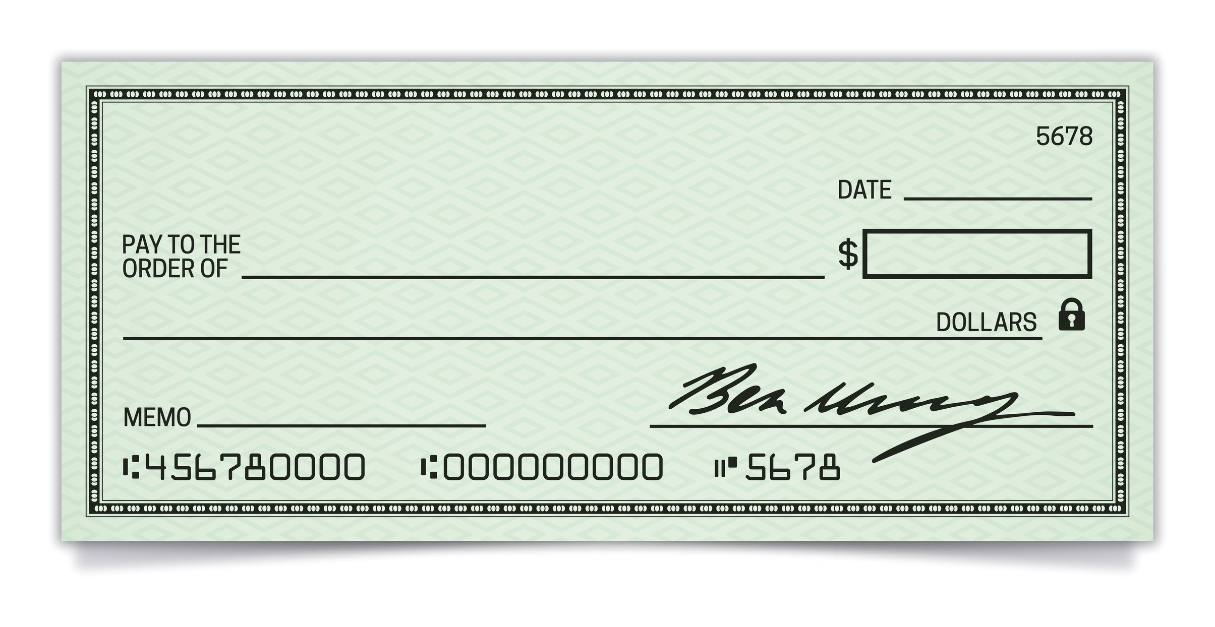 a paper check
