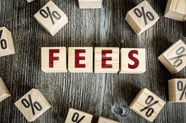 fees spelled out with blocks