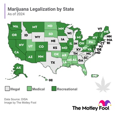 Marijuana legalization by state map