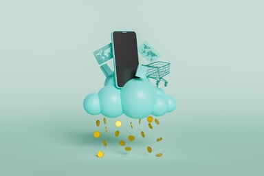 cloud raining money