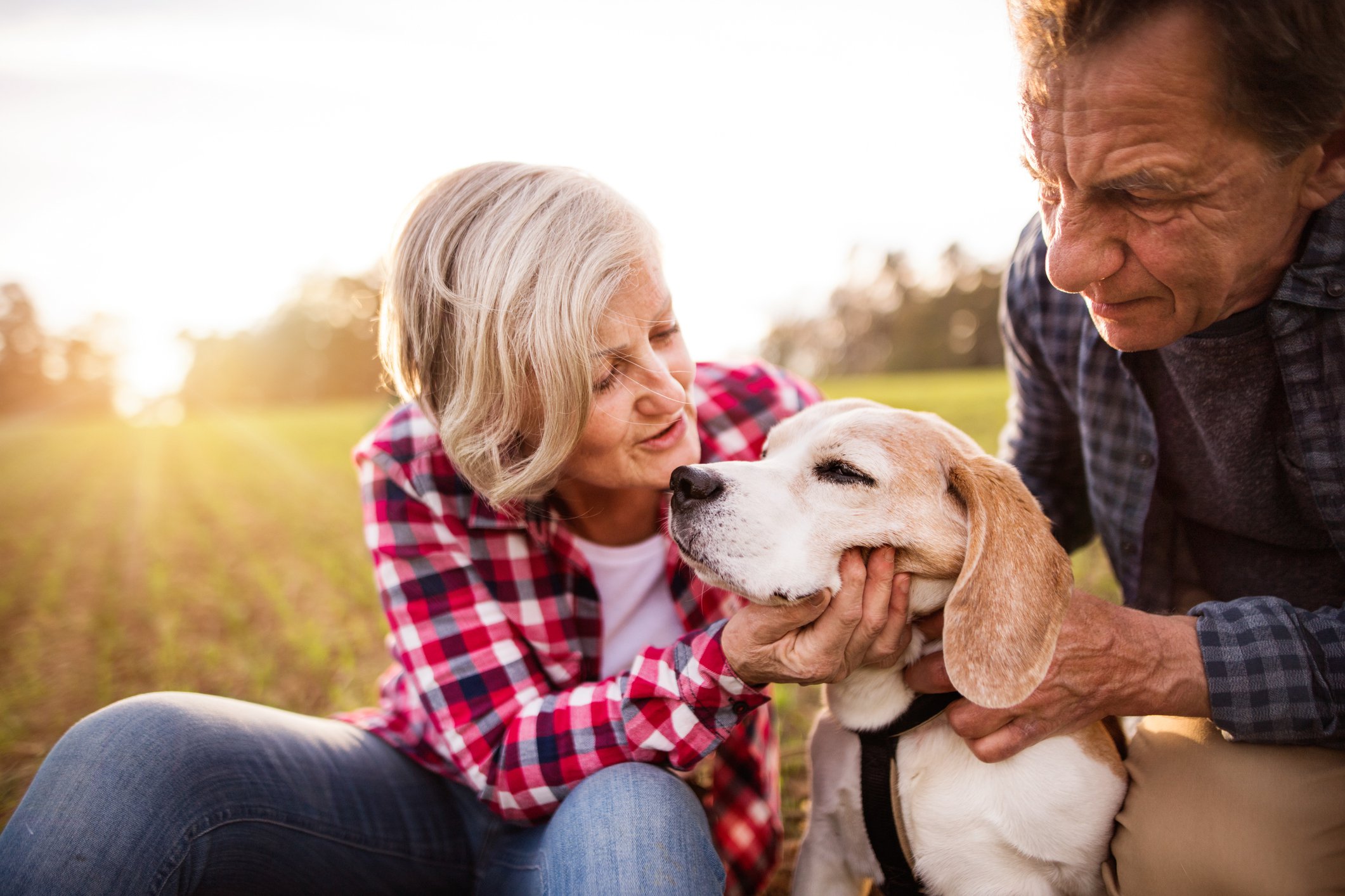 couple with dog