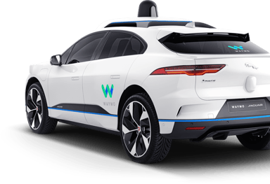 A Waymo Jaguar sports  SUV.