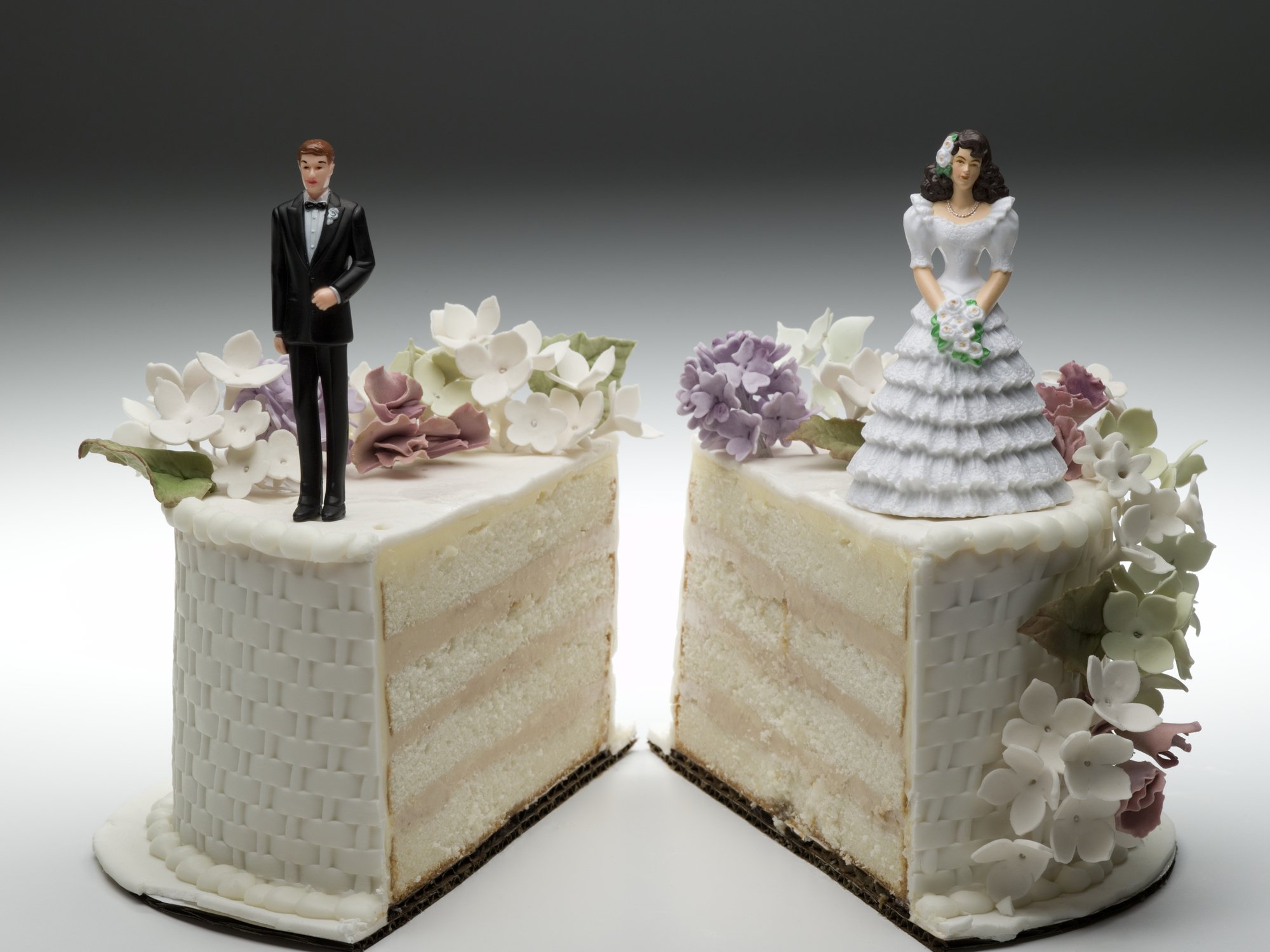 split wedding cake
