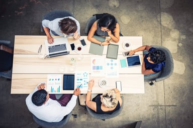 staff meeting aerial view