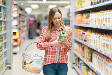 Woman shopping in supermarket