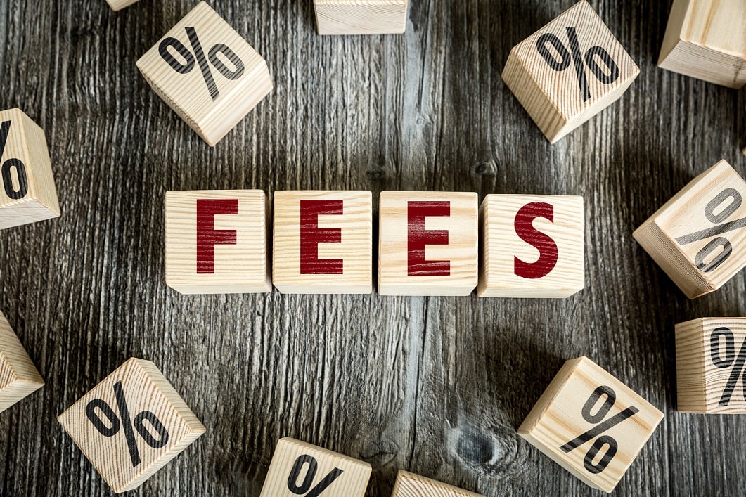 fees spelled out with blocks