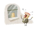 angry cartoon man yelling at sales ticket window