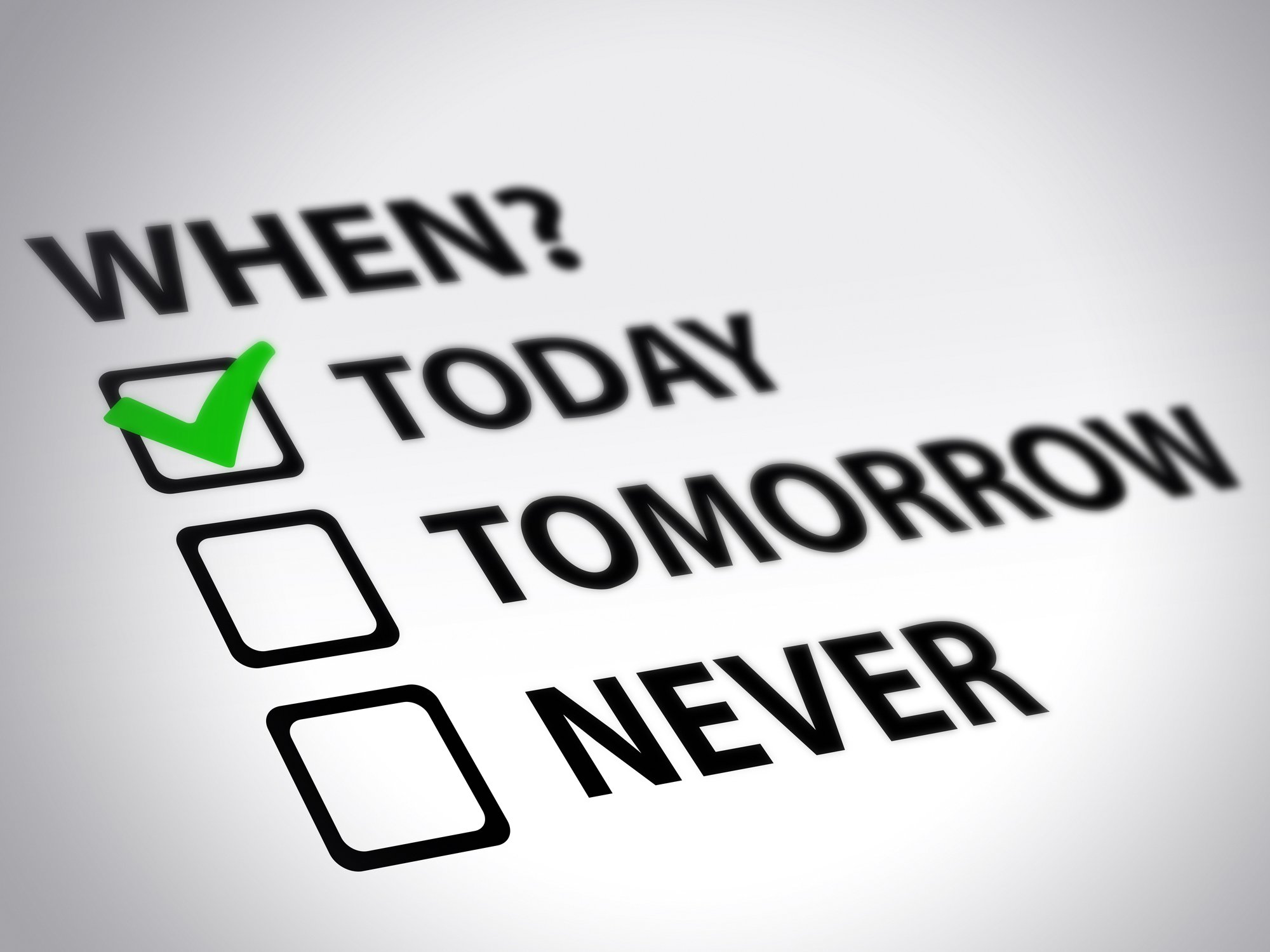 TODAY checkbox with when question mark