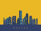 Boston City Skyline Illustration