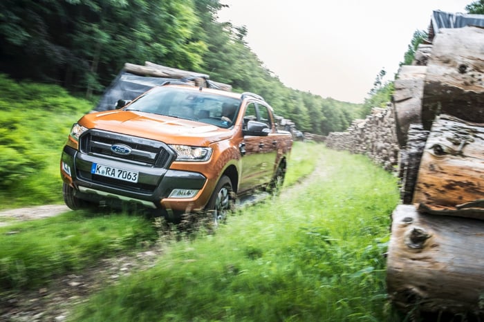 Ford's Ranger driving off-road