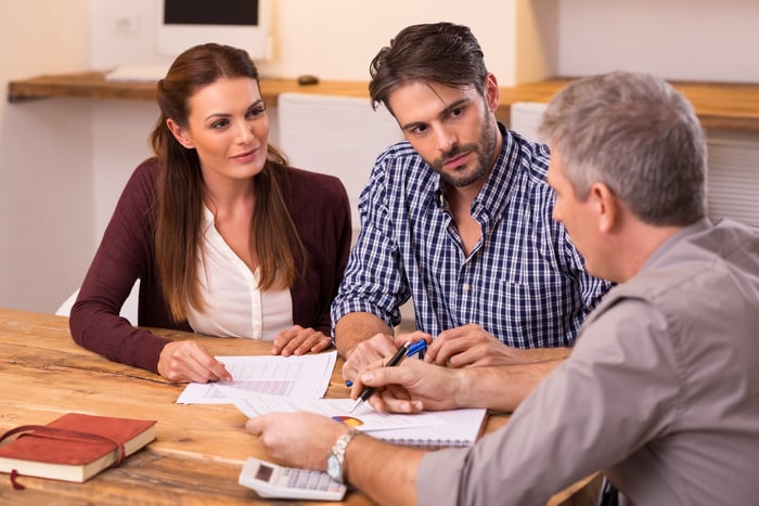 Couple meeting with financial planner