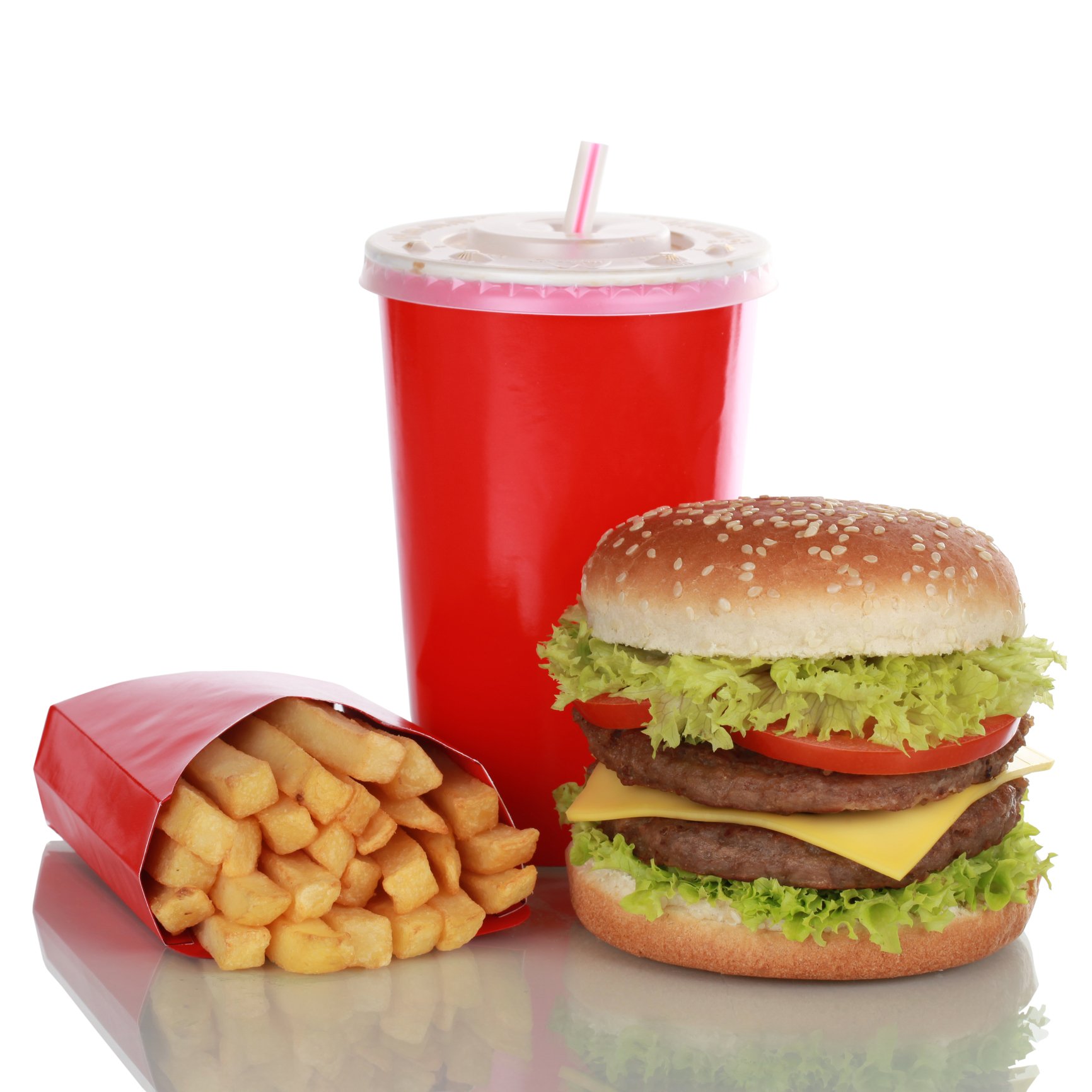 Fast Food Burger and Fries